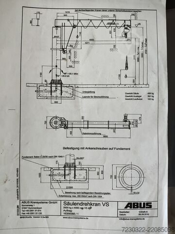 Jib crane Abus Getriebe FF 65.2