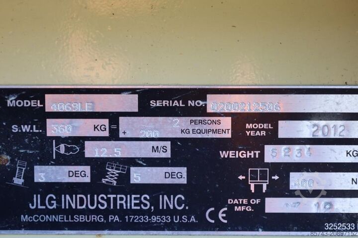 Scissor lift JLG 4069LE Electric, 14.2m Working Height, 360kg Capac