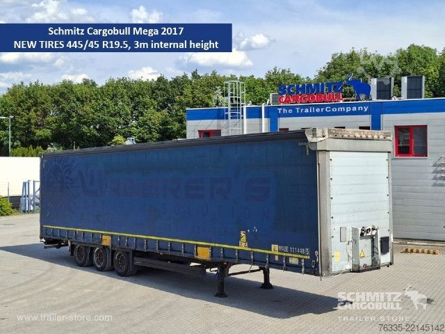Open semitrailer with tarp Schmitz Cargobull Curtainsider Mega
