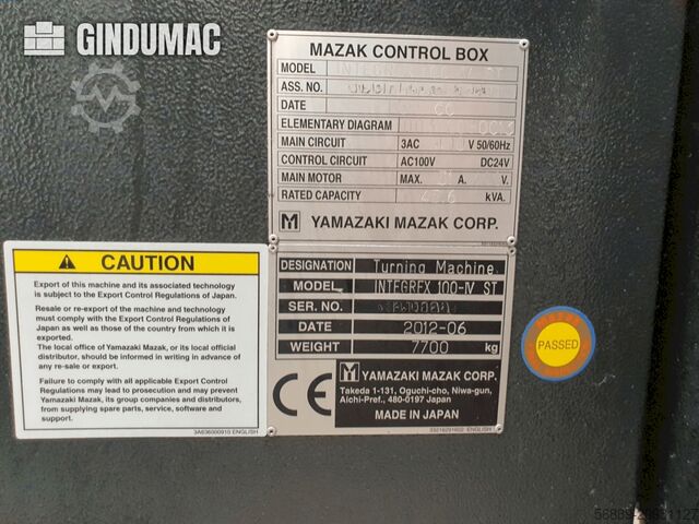Mazak Integrex 100 IV ST Mazak Integrex 100 IV ST