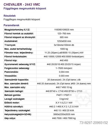 Flachschleifmaschine Chevalier 2443VMC