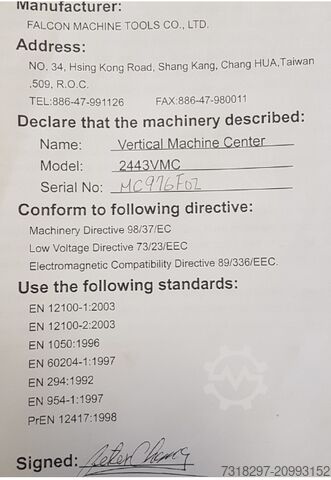 Flachschleifmaschine Chevalier 2443VMC