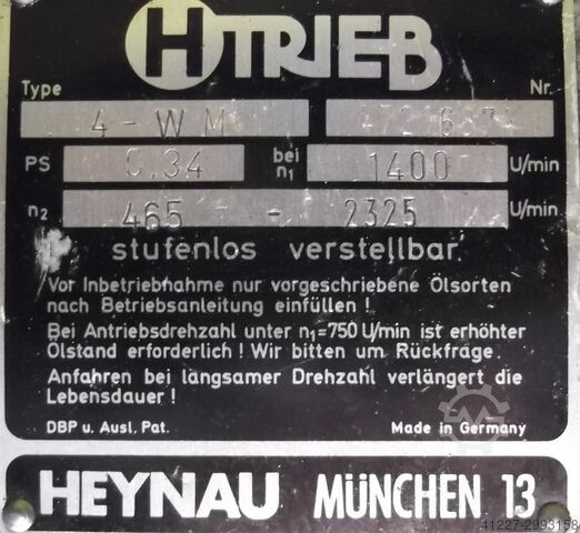 Adjustable gear motor 0.25 kW 465-2325 rpm HTRIEB 4-WM