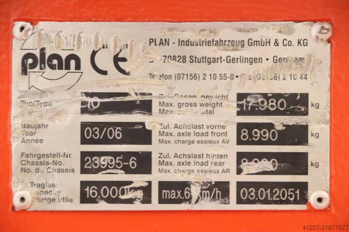 Schwerlast-Transportwagen 16 Tonnen Plan 10  7015/2000/H730 mm