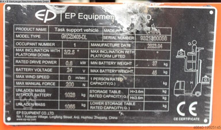 Working platform EP EQUIPMENT GKCZ0408-DL