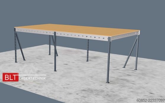 Storage platform 5x10m Lagerbühne , Belastung : 500kg/qm Unterkante: 3m ,ca. 50qm , Systembühne