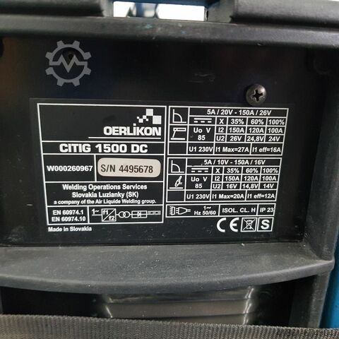 Tragbares WIG-DC Schweißgerät OERLIKON CITIG 1500 DC
