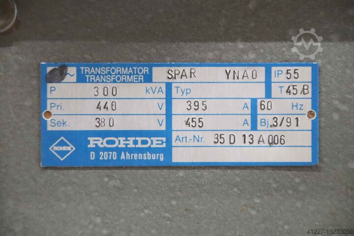 Transformator 300 kVA Rohde SPAR YNAO