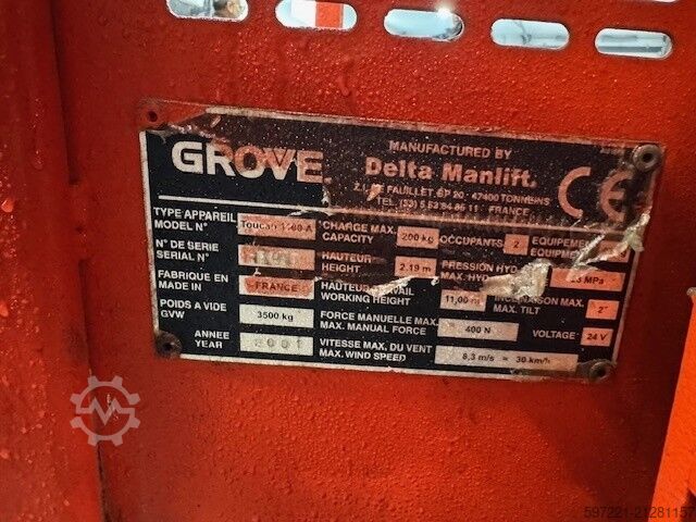 Telescopic boom Grove Toucan 1100A