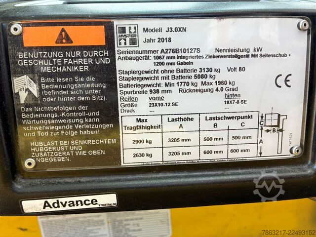 Elektro 4 Rad-Stapler Hyster J 3.0 XN