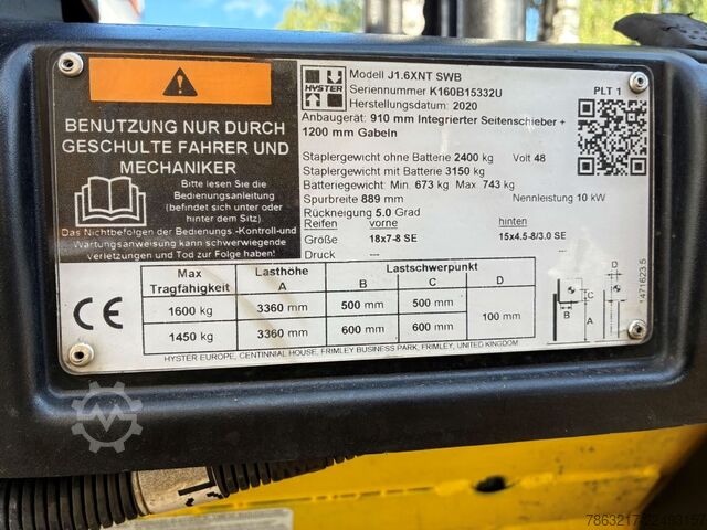 Elektro 3 Rad-Stapler Hyster J 1.6 XNT SWB