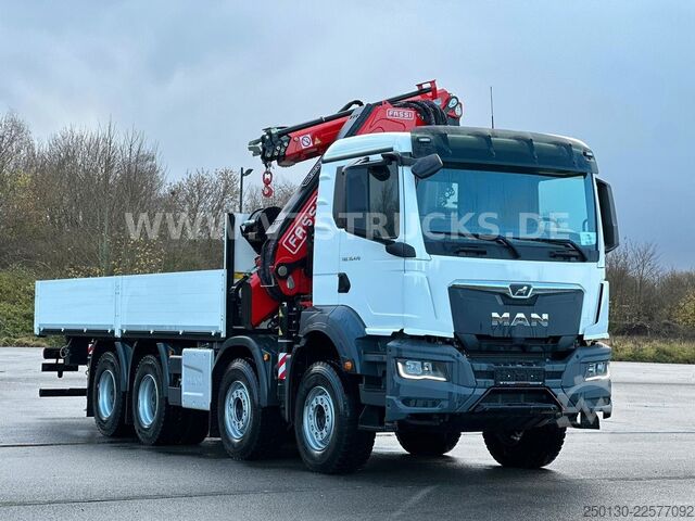 LKW mit Pritsche (offen) MAN TGS 35.470 8x4 Pritsche + FASSI F345RB Kran,JIB