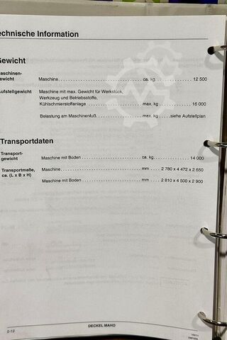 5-Achs Bearbeitungszentrum Deckel Maho DMF 220 linear