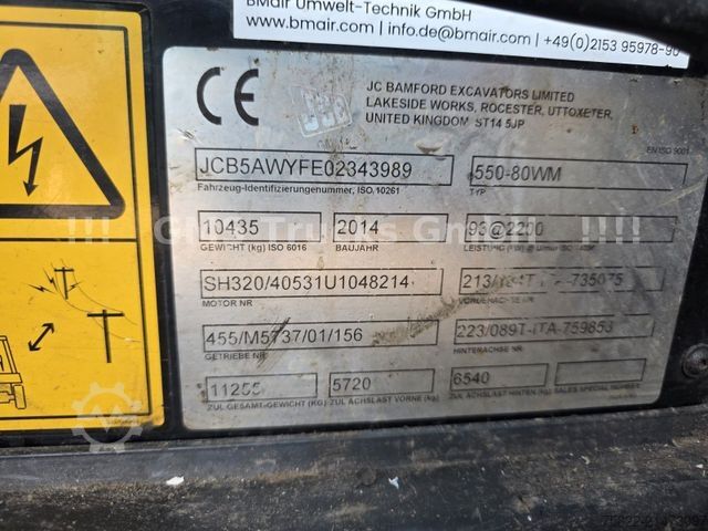 Wheel loader JCB 550-80 WM / 4X4 / 5ton / 8m / German