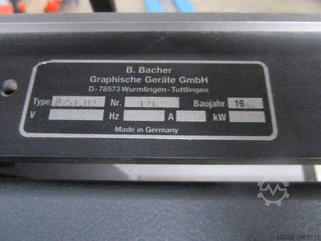 PLATE BENDING PRESS BACHER 8751.02