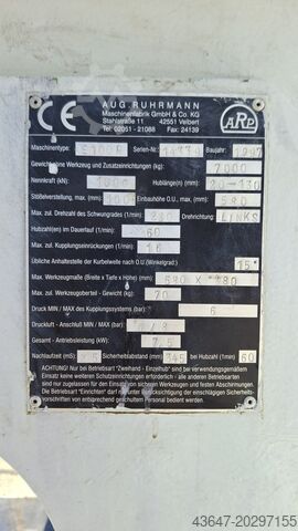 Exzenterpresse, Ruhrmann Ruhrmann E100R