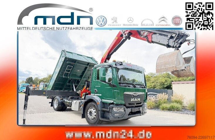 Autokran MAN TGM 18.320 4x2 Kipper KRAN 15m FUNK AHK