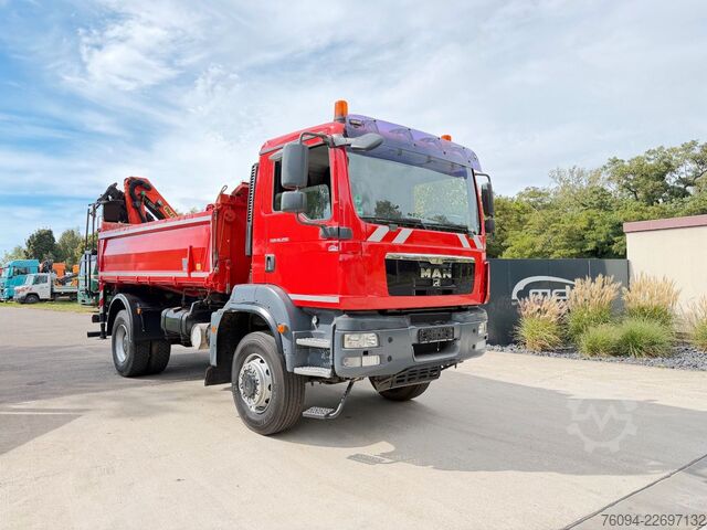 Kipper LKW MAN TGM 18.290 4x4 Kipper KRAN 14m FUNK AHK