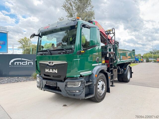 Dreiseitenkipper LKW MAN TGM 18.320 4x2 Kipper KRAN 15m FUNK AHK