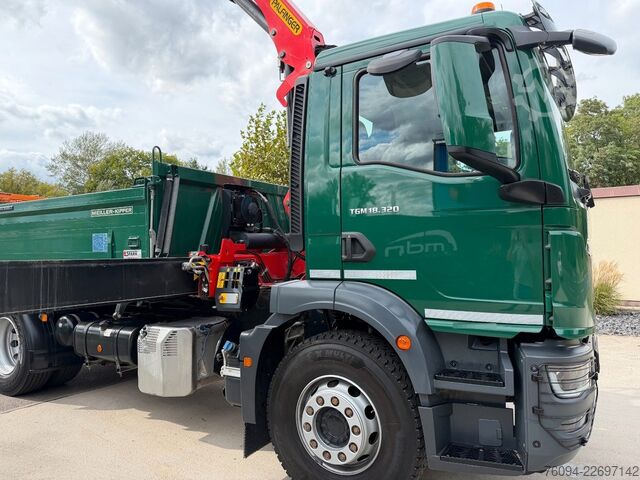 Dreiseitenkipper LKW MAN TGM 18.320 4x2 Kipper KRAN 15m FUNK AHK