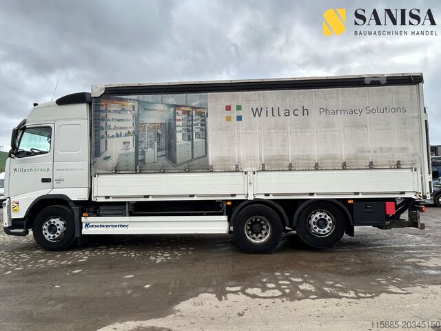 Truck with flatbed & tarpaulin Volvo FH 420 Edscha/Schiebe/Globetrotter/Airtube