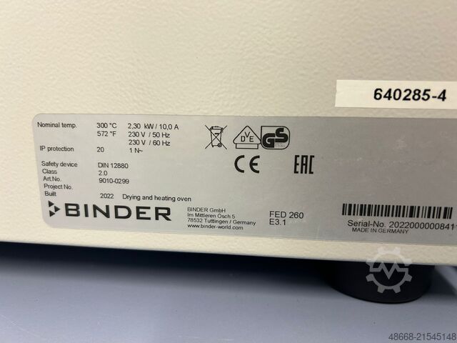 Trockenschrank Inkubator Wärmeschrank Binder FED 260