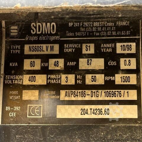 60KVA Generator Set Kohler SDMO kohler Sdmo NS60SL