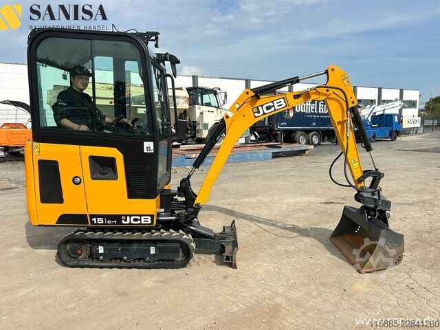 Minibagger JCB 15C-1/SW/2xLöffel/1,7 t/Schwenkarm