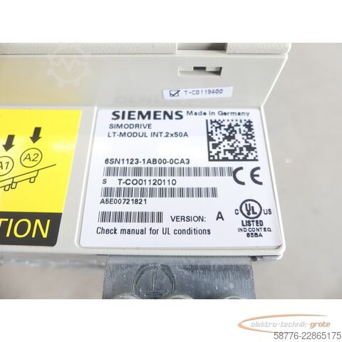 Component Siemens 6SN1123-1AB00-0CA3 LT-Modul SN: T-CO01120110 - ! -