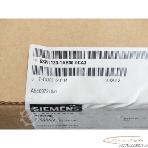 Component Siemens 6SN1123-1AB00-0CA3 LT-Modul SN: T-CO01120114 - ! -