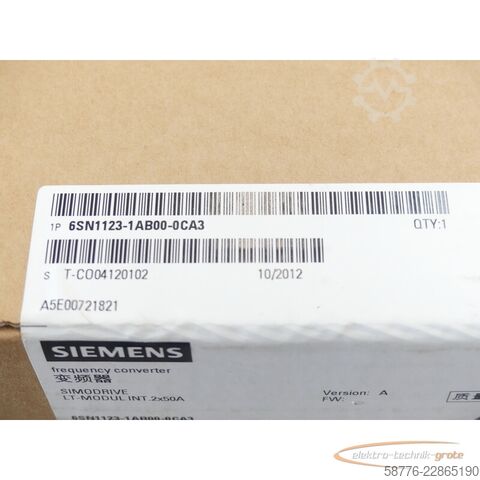Component Siemens 6SN1123-1AB00-0CA3 LT-Modul SN: T-CO04120102 - ! -