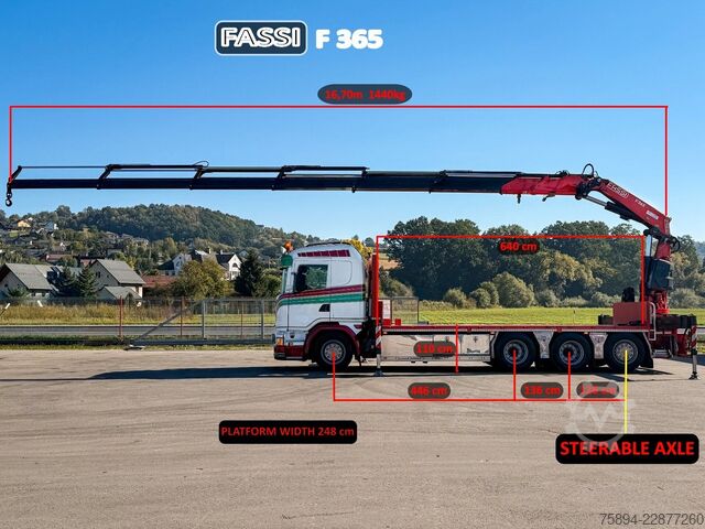 Autokran SCANIA G450 Platform 6,40 m FASSI F365 RA.2.26 + Funk