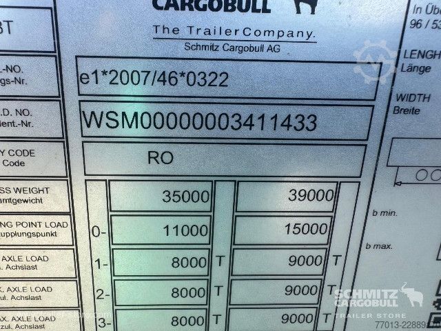 Open semitrailer with tarp Schmitz Cargobull Curtainsider Standard