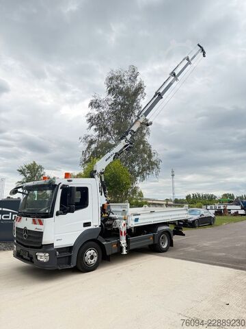 Three-way tipper van MERCEDES-BENZ Atego 818 Kipper KRAN 14m SEILWINDE FUNK AHK
