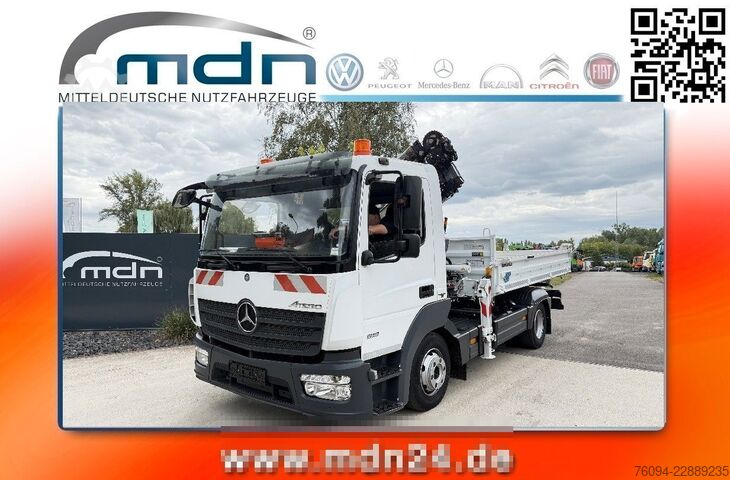 Tipper van MERCEDES-BENZ Atego 818 Kipper KRAN 14m SEILWINDE FUNK AHK