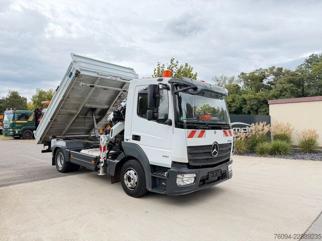 Tipper van MERCEDES-BENZ Atego 818 Kipper KRAN 14m SEILWINDE FUNK AHK