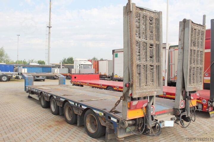 Lowered semi-trailer for the transport of construction machinery rigaudo carrellone allungabile 4assi usato