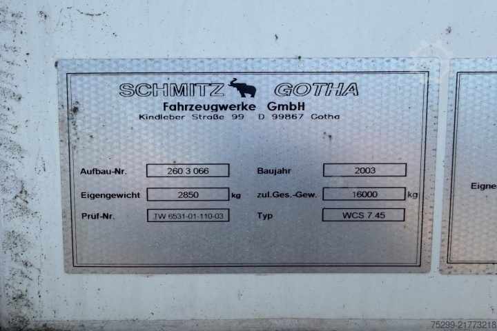 Container Schmitz Cargobull Gotha BDF / Plane