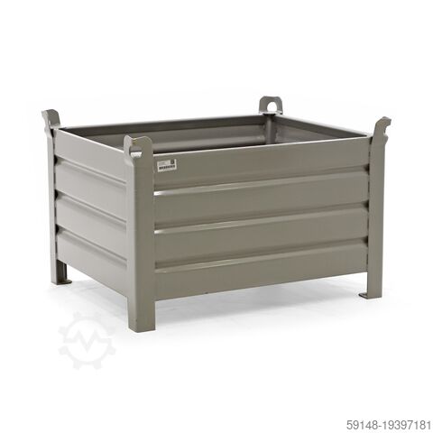 Used Stacking box steel fixed construction stacking box 4 sides, L: 1025, W: 830, H: 670 Kruizinga 98-469GB