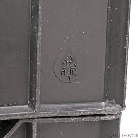 Used Euronorm stacking bins pallet tender all walls closed + open handles, L: 600, W: 400, Kruizinga 98-496GB-PAL