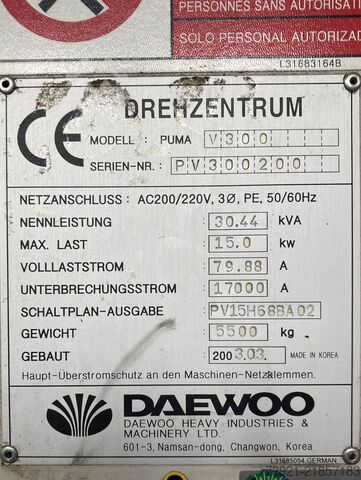 CNC lathe DAEWOO Puma V300