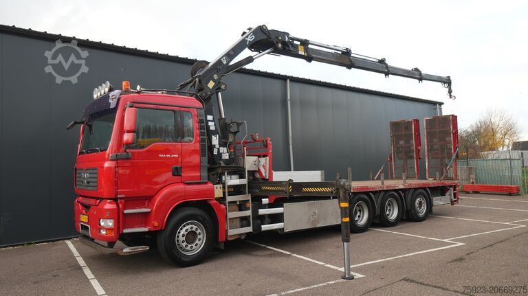 Crane truck MAN TGA 35.400 8X4 MACHINE/CAR TRANSPORT WITH HIAB ...
