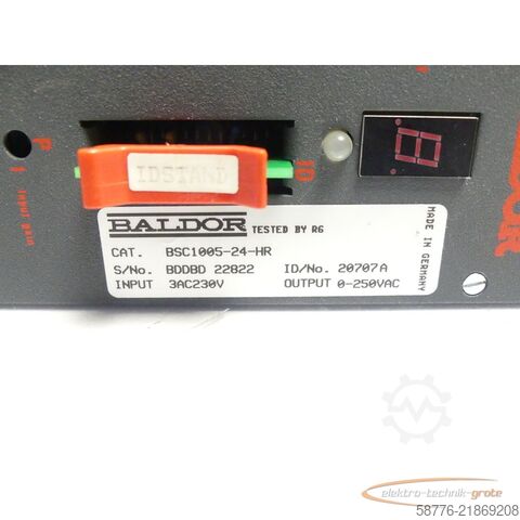 Component Baldor BSC1005-24-HR Servoantrieb INPUT 320VDC ID/No: 20707B SN: BDDBD22822