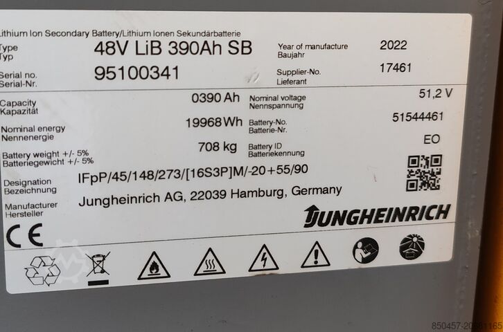Elektrisch – 3 Räder Jungheinrich EFG 213 LI ION 2022y/ 3.3m/ 7752h/ 4v