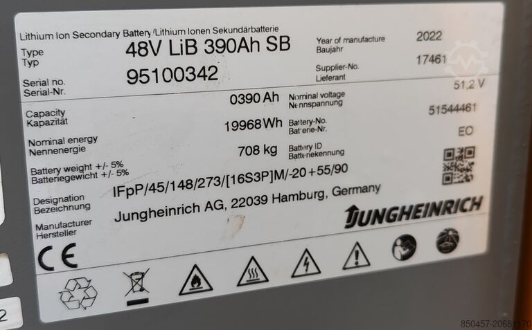 Elektrisch – 3 Räder Jungheinrich EFG 213 LI ION 2022y/ 3.3m/ 8561h/ 4v
