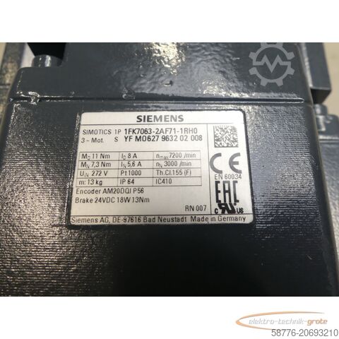 Control unit Siemens 1FK7063-2AF71-1RH0 YFM0627963202008 generalüberholt - 12 Mon. Gewährl.