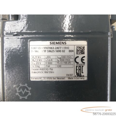 Control unit Siemens 1FK7063-2AF71-1RH0 YFS9625169002004 generalüberholt - 12 Mon. Gewährl.