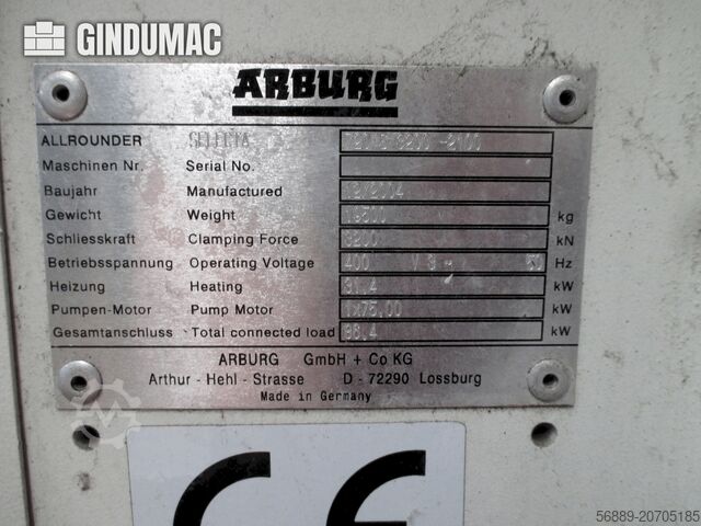 Hydraulic Injection Moulding Machine Arburg Allrounder Selecta 720 S 3200-2100