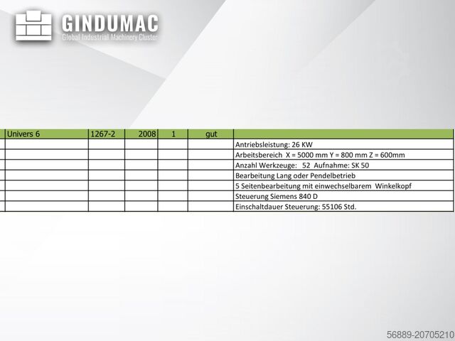 VERTIKALES BEARBEITUNGSZENTRUM Unisign UNIVERS 6