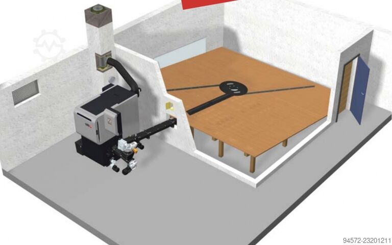 35 kW Holz­hack­schnitzel­kessel mit Brennstoff­austragung Fröling Turbomatic TMC 35